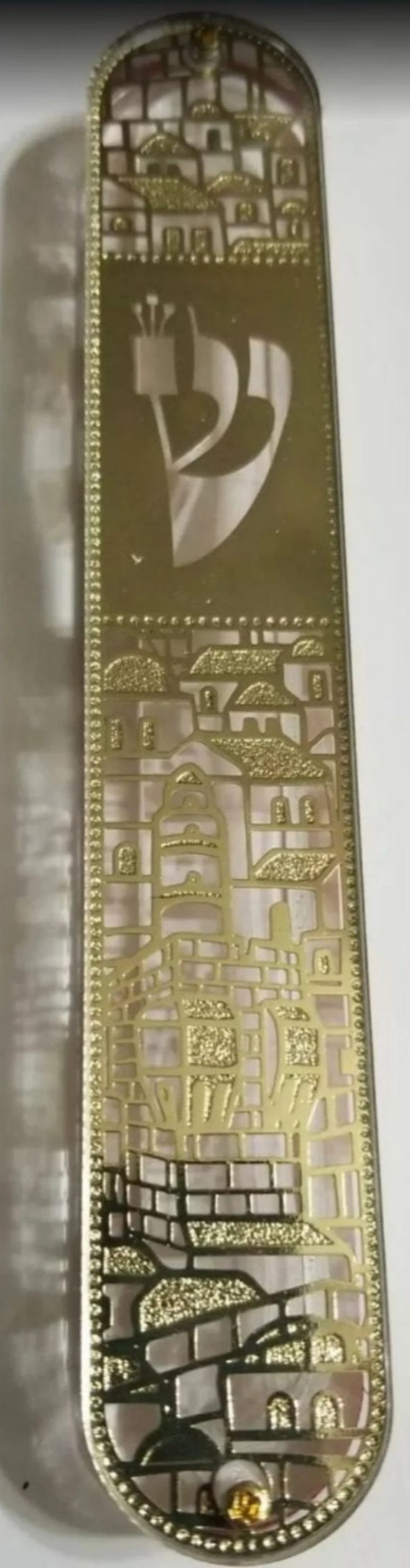 Elegant Gold Plated Lazer Cut Mezuzah