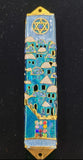 Hand Painted Jerusalem Mezuzah Case