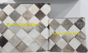 Tallit Bag Exotic Fur Collection Set-Grey with Custom Personalization Included