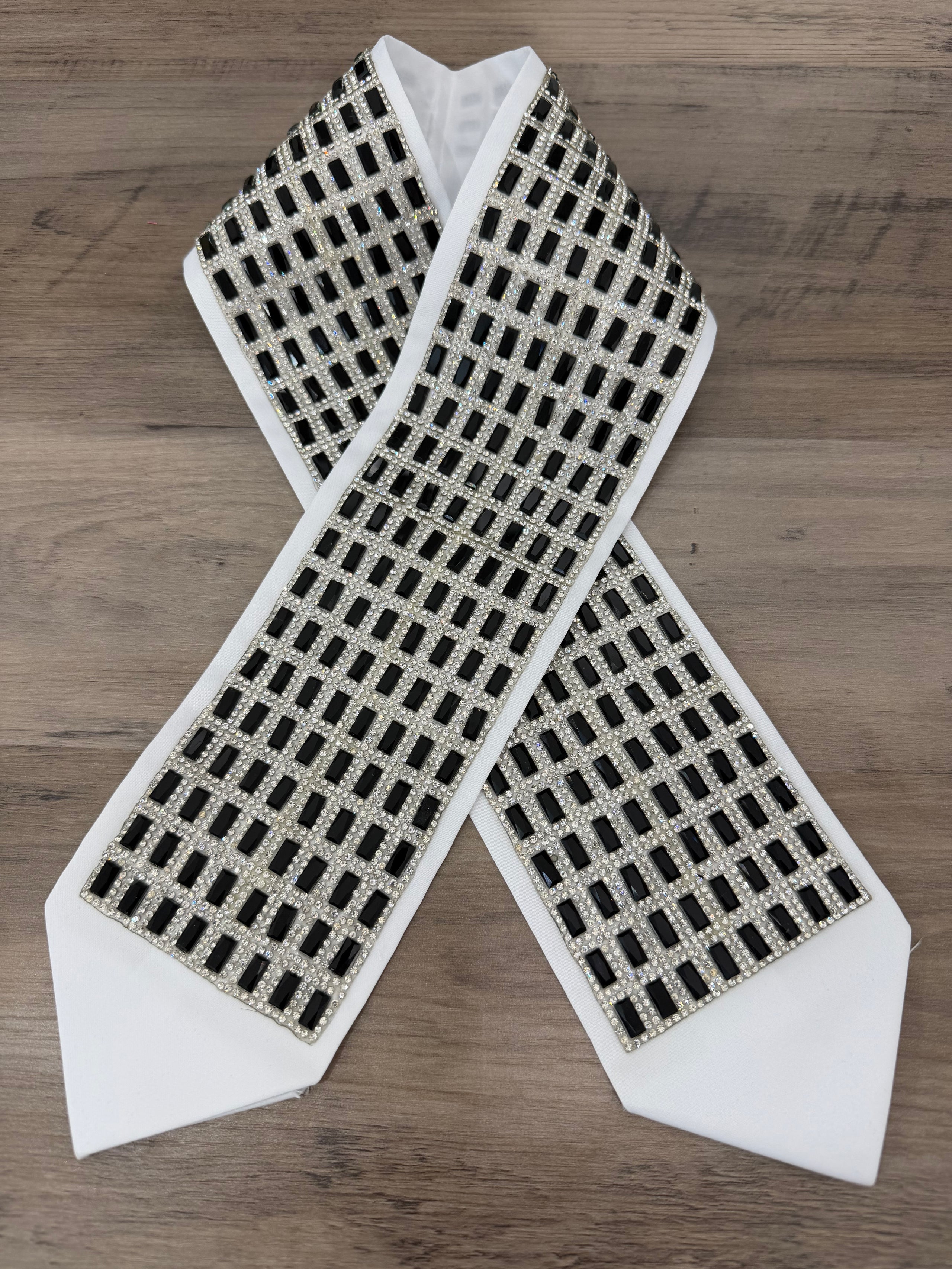 Tallit prayer shawl neckcollar imitation Crystal -Black Stones