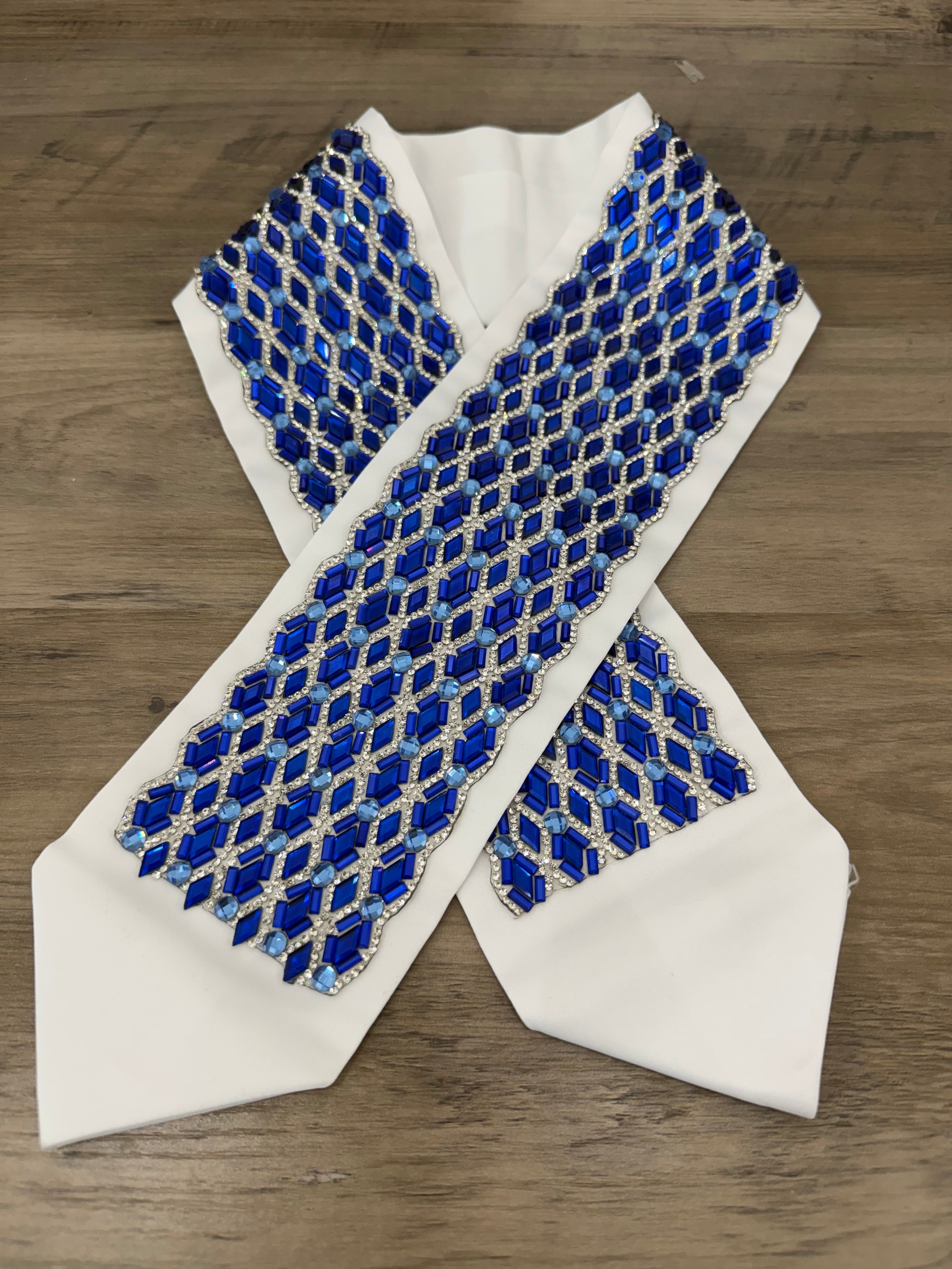 Tallit Blue Atarah, Atarah,  Atara, tallit neckcollar, Prayer shawl, tallit crown, Jewish blessing-Diamond Pattern