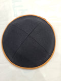 New kippah Black with Light Brown Rim