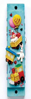 Train Design Mezuzah for Kids Room Baby Gift