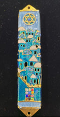 Hand Painted Jerusalem Mezuzah Case