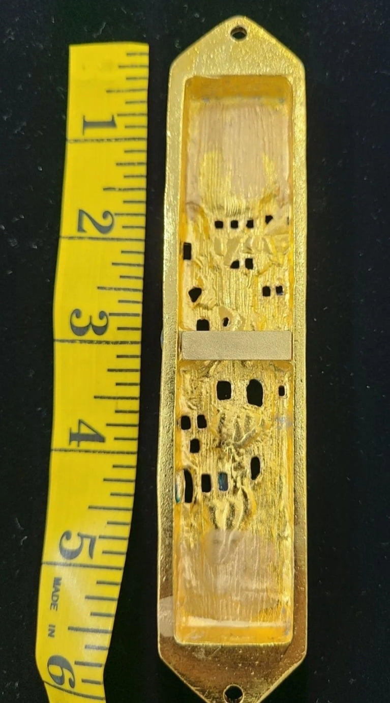 Hand Painted Jerusalem Mezuzah Case