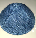Brand New Burlap Kippah. Light Blue-Kippah