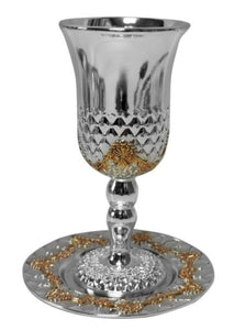 Kiddush cup set with silver/gold plated #102