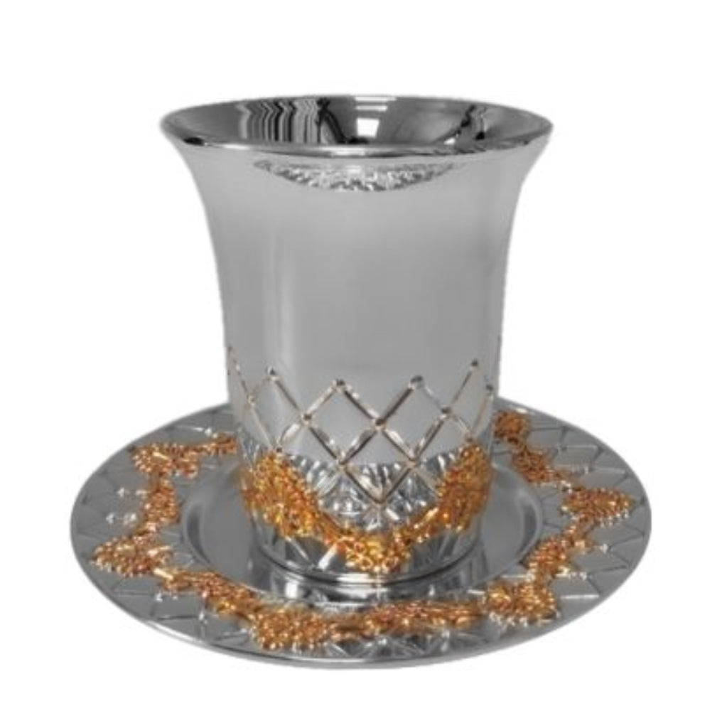 Kiddush Cup, shabbat, wine goblet, shabbos, bar mitzvah, bat mitzvah, jewish wedding gift,  set #103