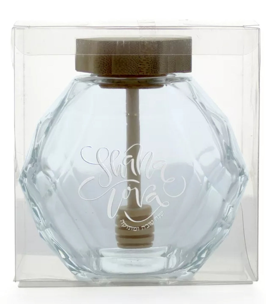Modern Honey Dish for Rosh Hashana Glass
