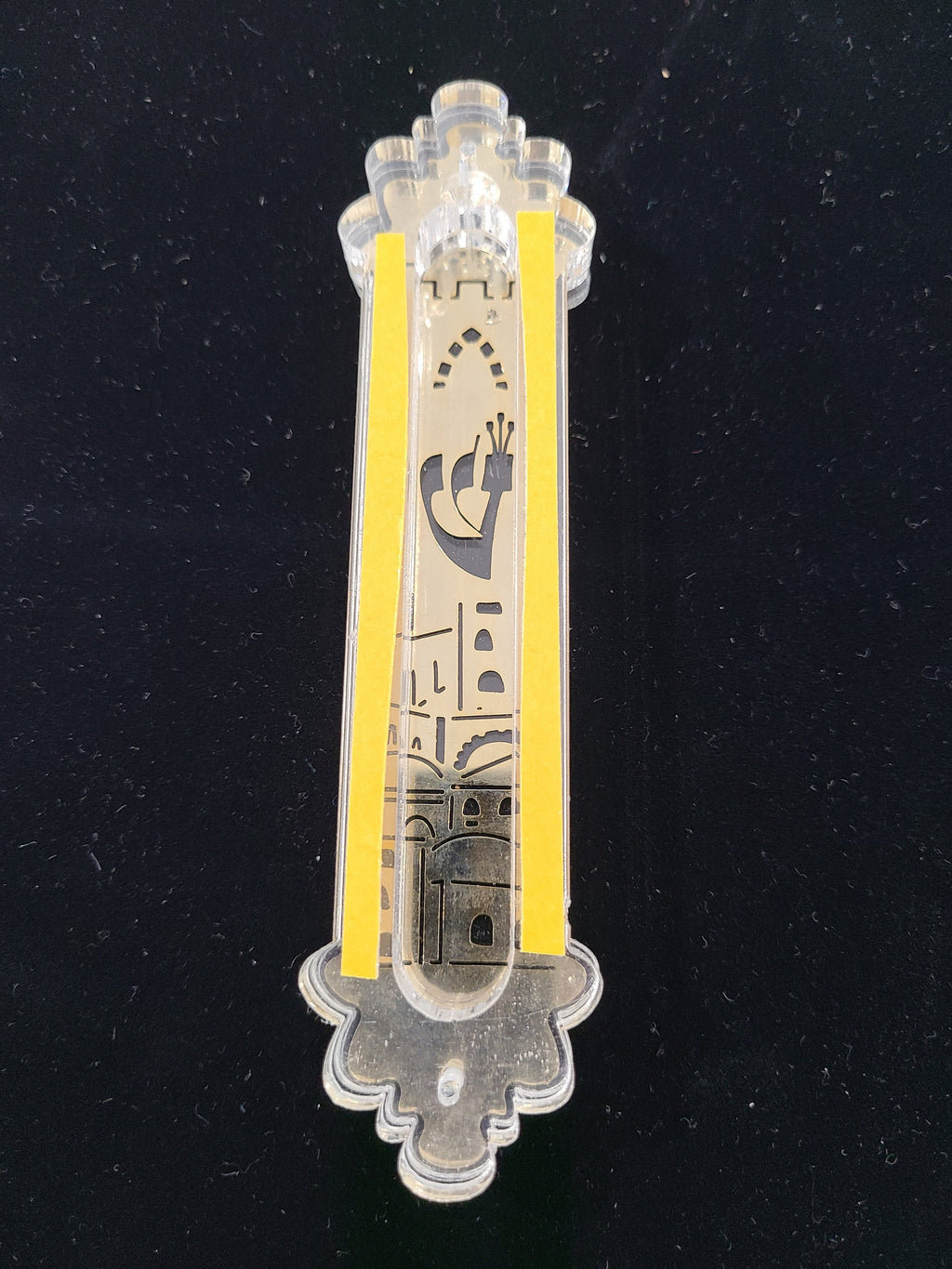 Elegant Mezuzah Die Cut Jerusalem Gold Platex