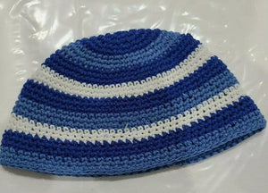 Kippah Crochet Blue Pattern