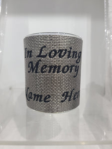 Custom Yahrzeit Jewish Remembrance Candle Holder for loved one Embroidered