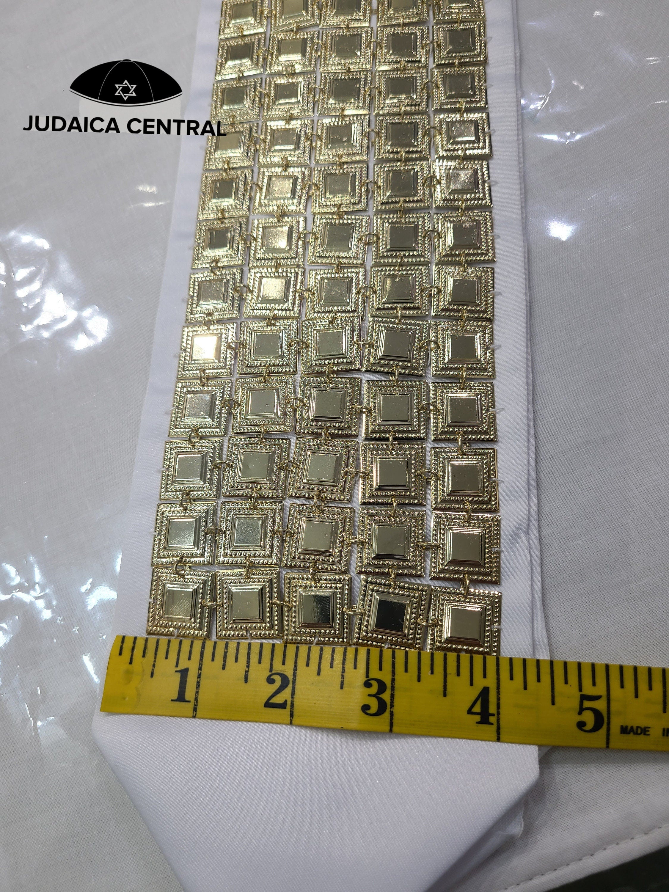 New Tallit Atarah Neckcollar Gold Plated Metal Square Design, tallit atarah, Prayer Shawl, tallit crown, Jewish blessing